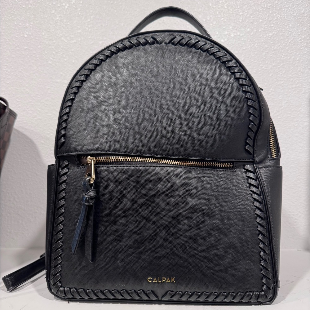Calpak Kaya Round Faux Leather Backpack Black